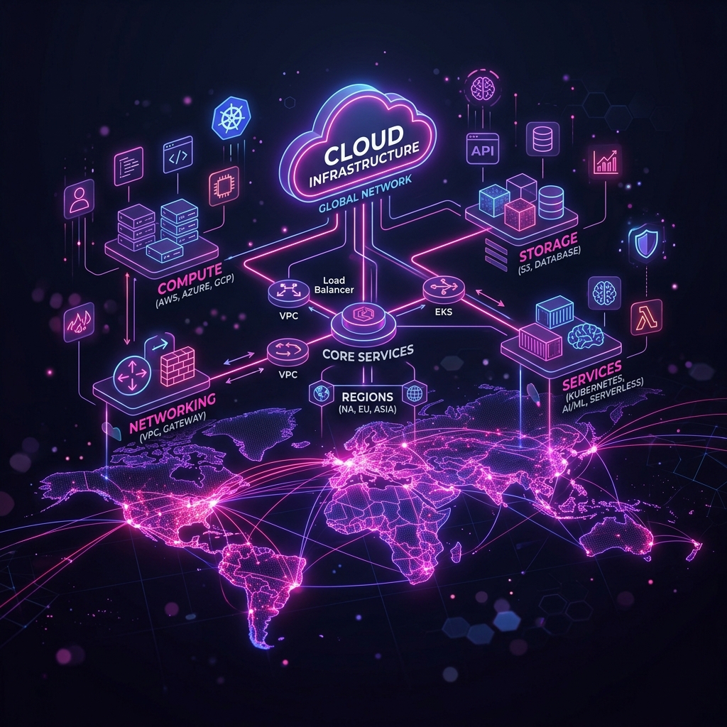 AWS Cloud Infrastructure Illustration